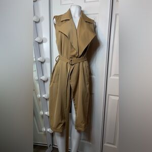 Glamorous Tan Sleeveless Vest Coat